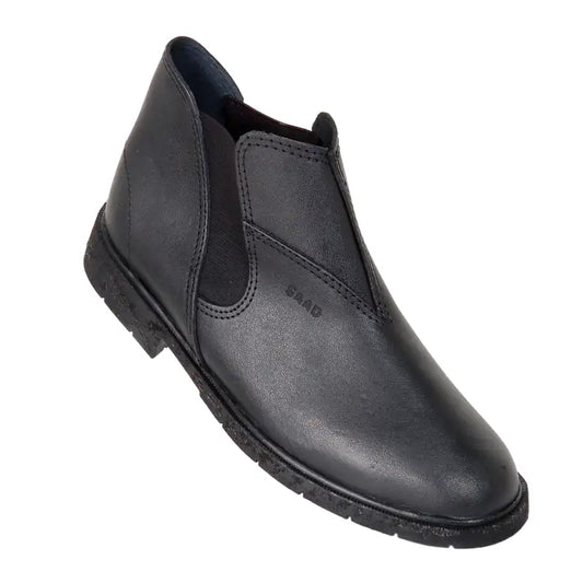 Botina Couro Preto Solado Pneu 39 Saad