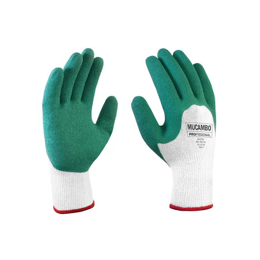 Luva Malha Banhada Látex Verde 9 Mucambo C10