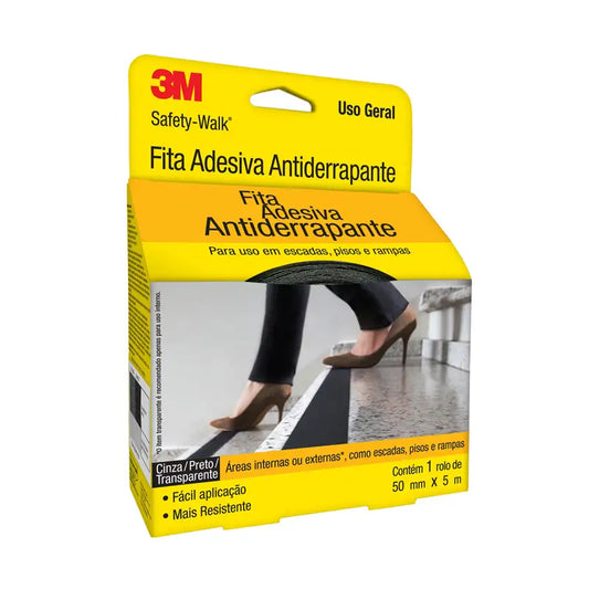 Fita Antiderrapante Escadass Preta 5Cmx5m 3M
