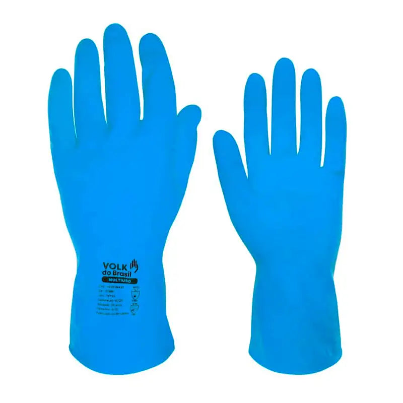 Luva Látex Azul Antiderrapante M Volk