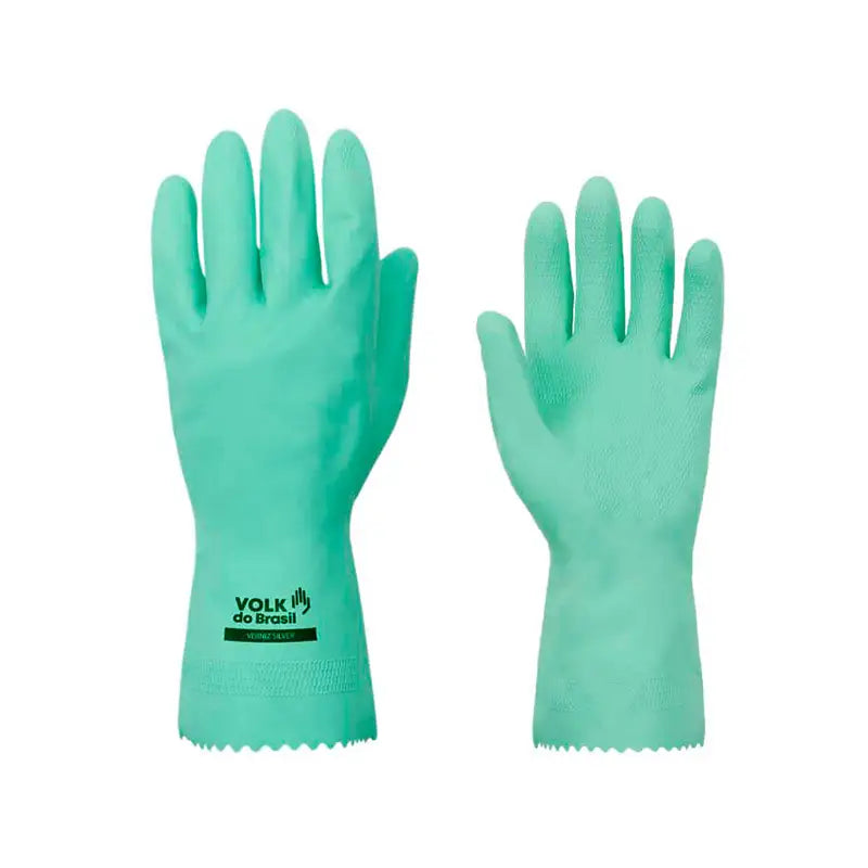 Luva Látex Verde Forrada Verniz Silver G Volk