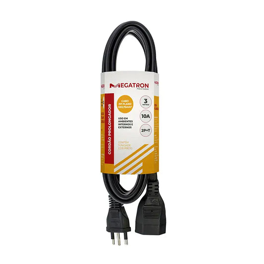 Extensão 03M Pp 2P T M/F 10A Megatron