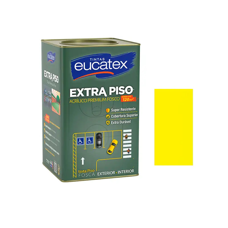 Tinta Piso Interior Exterior Eucatex 18L Fosco Amarelo