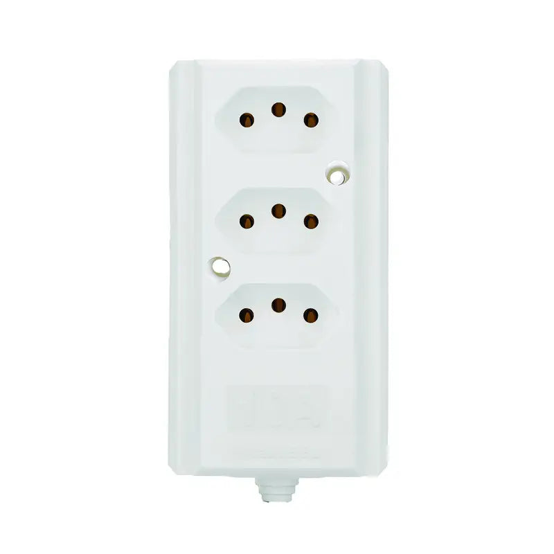 Tomada Barra Tripla Branca 2P+T 10A
