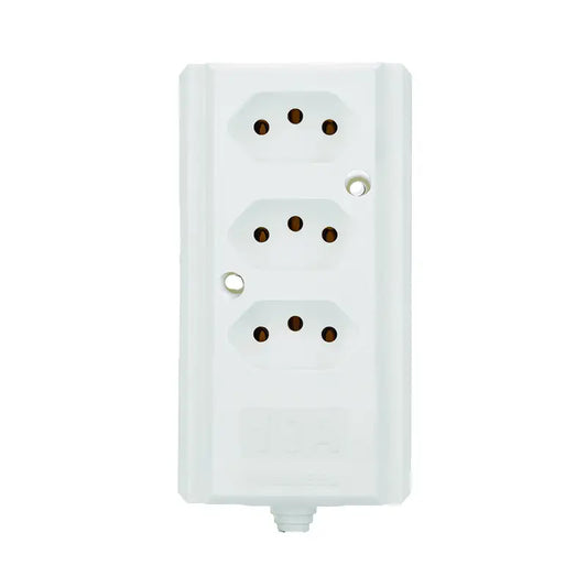Tomada Barra Tripla Branca 2P+T 10A