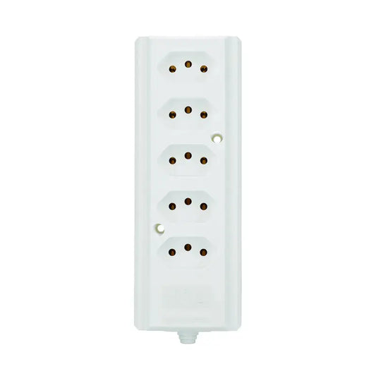Tomada Barra Quintupla Branco 2P+T 10A