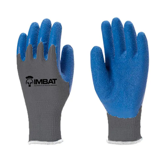Luva Malha Banhada Látex Azul 9 G Imbat