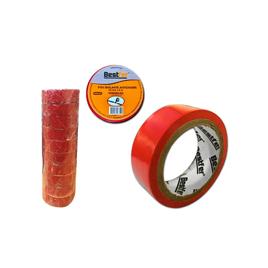 Fita Isolante 5Mx18mm Pvc Vermelha Bestfer