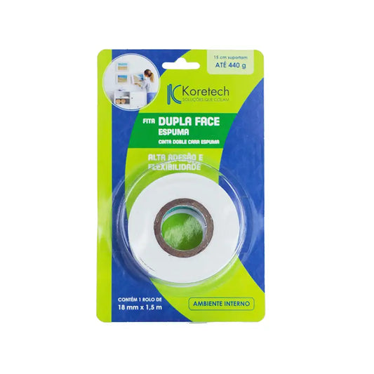 Fita Dupla Face Banana 18X1,5M Espuma