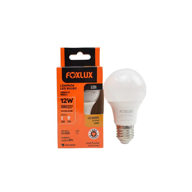 Lâmpada Led 12W 3000K Foxlux C10