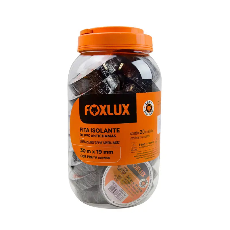 Fita Isolante 30Mx19mm Foxlux Pote C20