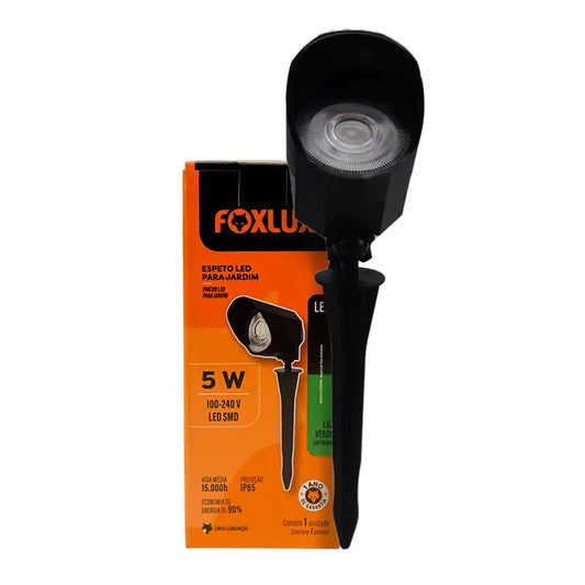Espeto Jardim Preto Led Verde Bivolt Foxluc