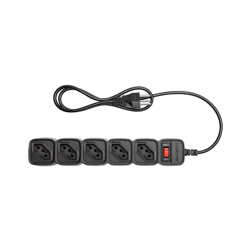 Filtro Linha 5 Tomadas Bivolt 1M Rearme Preto