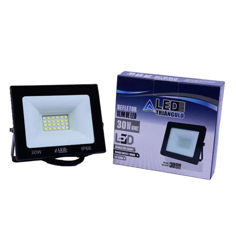 Refletor Led 30W Amarelo 3000K Led Triângulo Biv