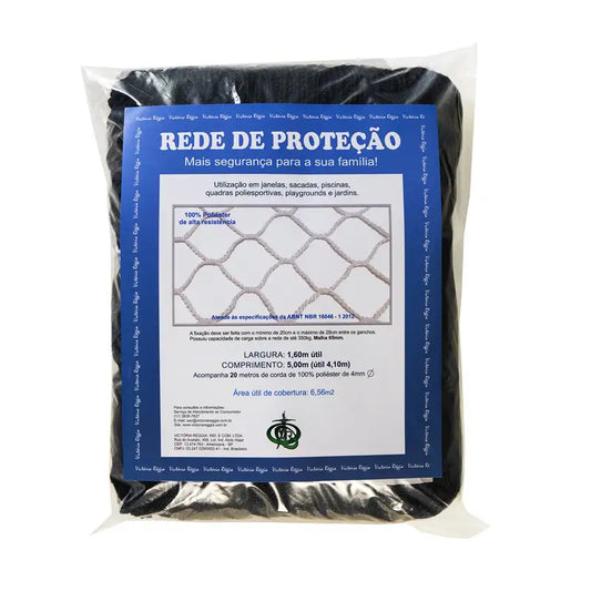 Rede Proteção 1,6X 5,0M Preta Vr