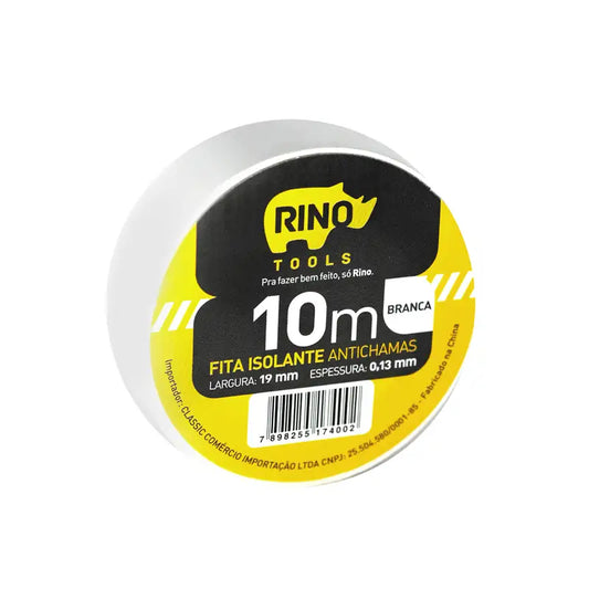 Fita Isolante Branco 10Mx19mm Rino C10