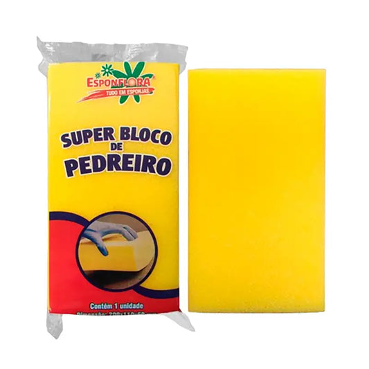 Espuma Pedreiro Bloco Amarelo 200X110x60 Esponflora C/60