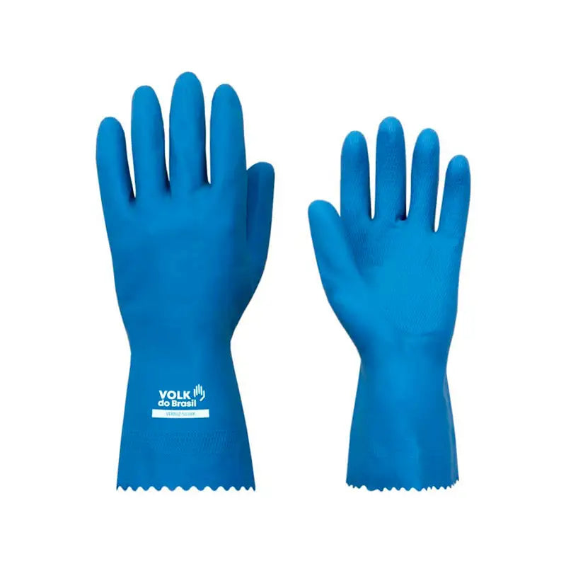 Luva Látex Azul Forrada C/Verniz Silver Eg Volk C12