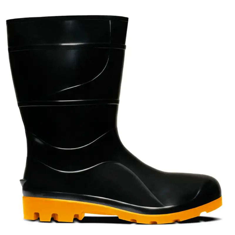 Bota Garra Preta/Amarela Pvc Cano Médio Sem Forro 39