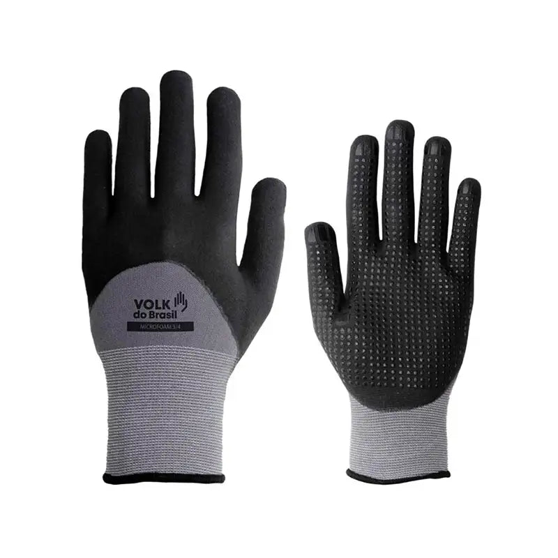 Luva Malha Banhada Microfoam Nitril 9G Preta Volk