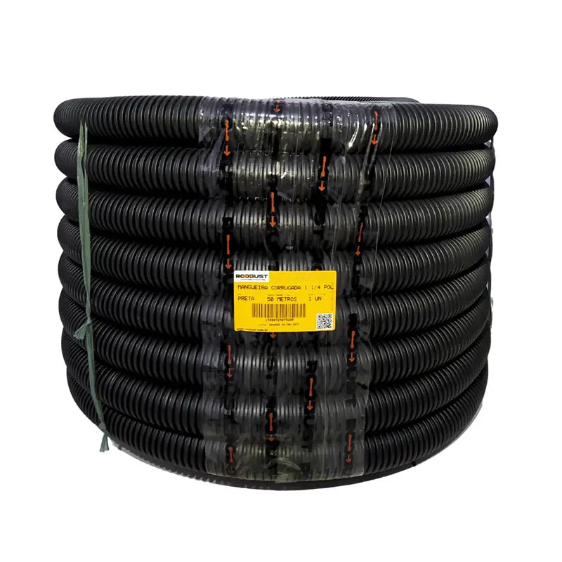 Mangueira Corrugada 2X50m Preto Roobust