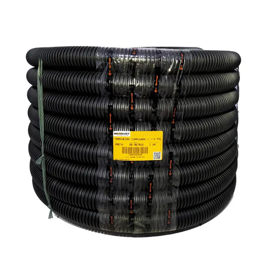 Mangueira Corrugada 2X50m Preto Roobust