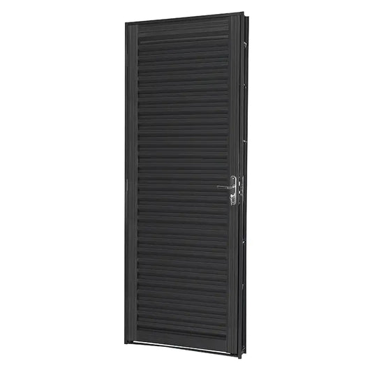 Porta Aço Lado Direito Veneziana 80X215 Cinza Crv