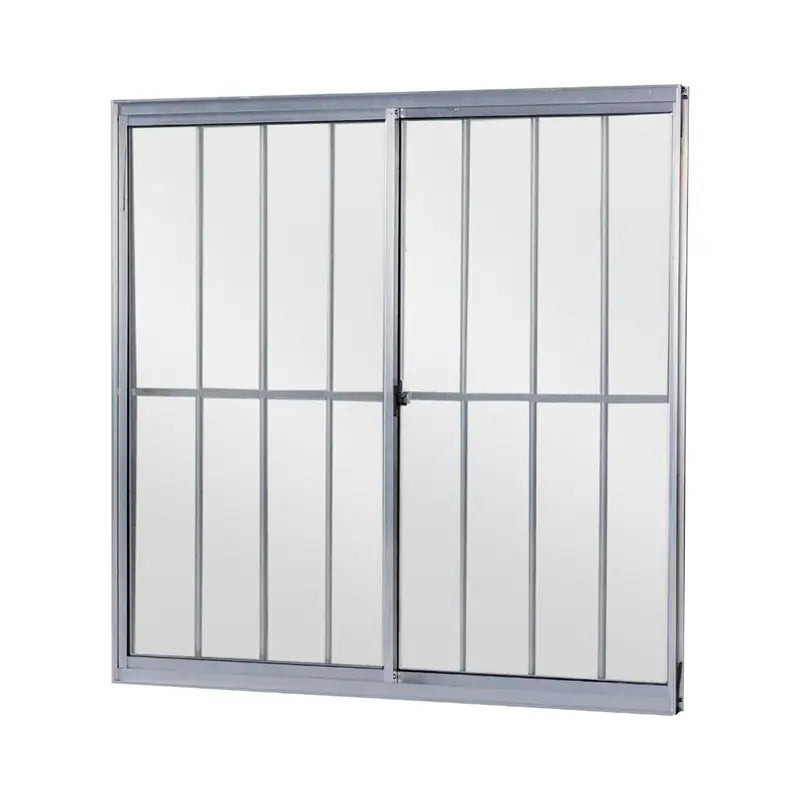 Janela Alumíno 2 Folhas Vidro Liso 1,0Ax1,2 C/Grade Esquadromil