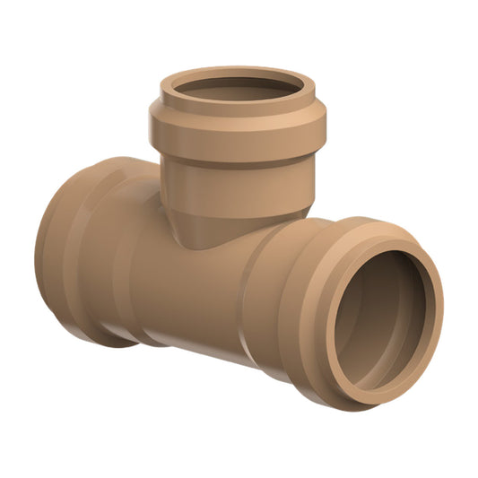 Tê BBB PBA PVC 75 mm / 85 mm Adutora NBR 5647 DVG Precon Tubozan