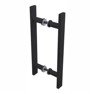Puxador Porta Plano Preto Duplo 3X40x14