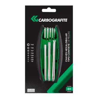 Chave Torx T09at40 8 Peças Crv Caborgrafite