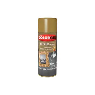 Tinta Spray Metálica Dourado 6X350 Colorgin