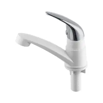 Torneira Lavatório Alavanca 1/4 Volta Abs Branco/Cromado Herc En