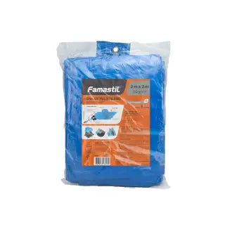 Lona Polietileno 02X02=04M² 110G/Azul Famastil