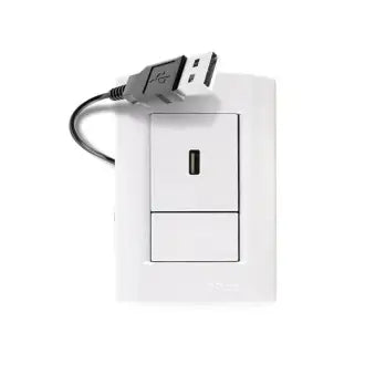 Tomada Usb 2X4 Branco Pluzie
