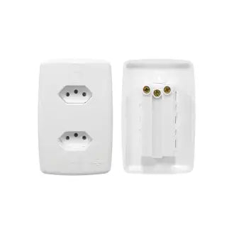 Tomada Dupla Modular 2X4 10A Safira Ilumi