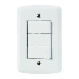 Interruptor 3 Simples 2X4 10A Branco Lux Tramontina