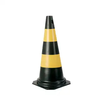 Cone Sinalizador Preto E Amarelo