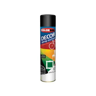 Tinta Spray Preto Brilhante 6X360 Colorgin