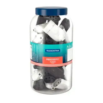 Pino Fêmea 2P+T 10A Branco/Preto Tramontina Pote C44