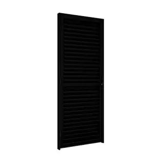Porta Alumínio Lado Direito C/Palheta 80X210 Preto Esquadrivax