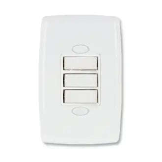 Interruptor 3 Simples 2X4 06A Branco Safira Ilumi