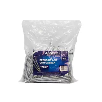 Prego 17X27 Aço Temperado Niquelado C/Cabeça 1Kg Algom