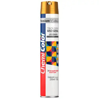 Tinta Spray Metálica Dourada 6X250 Chemicolor