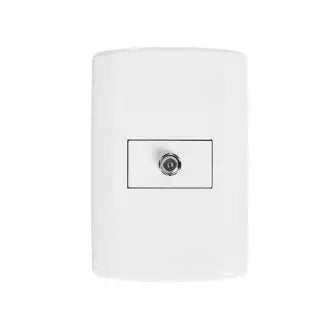 Tomada Tv/Satélite 2X4 Branca Pluzie