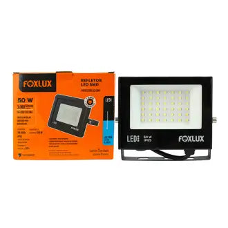 Refletor Led 50W Preto 6500K Foxlux Bivolt