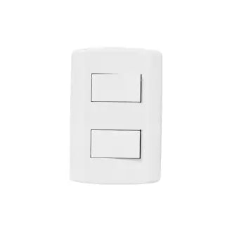 Interruptor 2 Simples 2X4 10A Branco Modular Pluzie