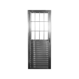 Porta Alumínio Lado Direito Com Postigo 80X210 Canelada Quality