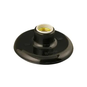 Plafon Pp Bocal Porcelana Preto 100W C10 Pluzie