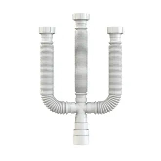 Sifão Sanfonado Triplo Branco 38A50mm Herc